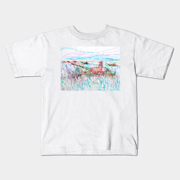 TANK IN THE WHEAT FIELDS Kids T-Shirt by lautir